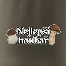 Nejlepší houbař - nápis s houbama