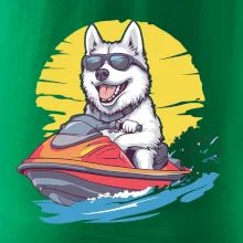 Husky na vodním skútru