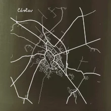 Černobílá mapa Čáslav