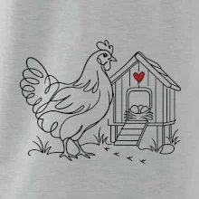 Slepice a kurník se srdíčkem