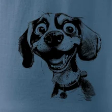 Černobílá karikatura bígl