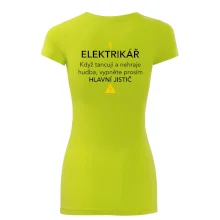 Elektrikář - hlavní jistič - Nápis na zádech