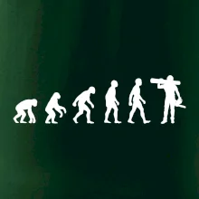 Evoluce dřevorubec - pila a kmen