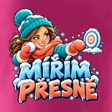 Rodinná vánoční trička - Mířím přesně máma sněhová bitva