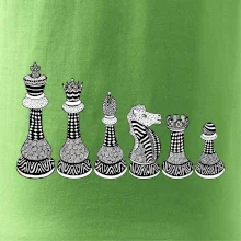 Šachové figurky v řadě - kreslené
