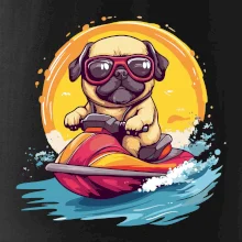 Mops na vodním skútru