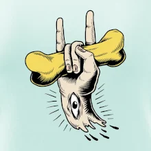 Rocková ruka kost a oko