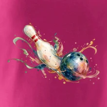 Bowling akvarelová koule a kuželka