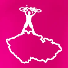 Mapa ČR - cyklista na prsou