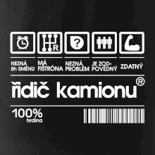 Čárový kód řidič kamionu