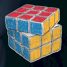 Rubikova kostka kreslená