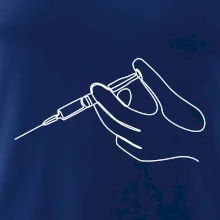 Ruka a injekce jedním tahem