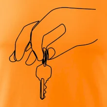 Klíče a ruka jedním tahem