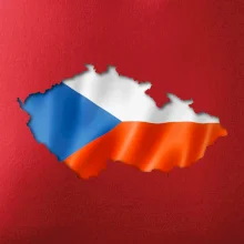 Česká vlajka v obrysu republiky
