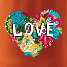 Love nápis květovaný