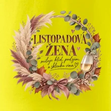 Listopadová žena s bílým vínem v boho věnci