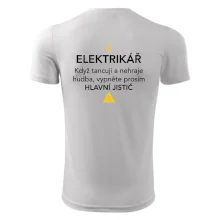 Elektrikář - hlavní jistič - Nápis na zádech