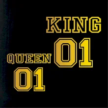 King - Queen - 01 dres - zlatý potisk