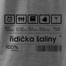 Čárový kód - řidička šaliny
