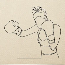 Žena boxerka jedním tahem