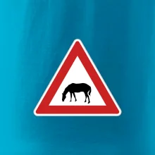 Dopravní značka - Pozor pasoucí se kůň