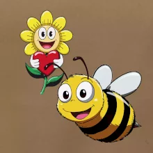 Parové triko - Včela a květina