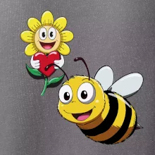 Parové triko - Včela a květina