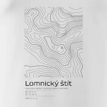 Lomnický štít - vrstevnice v obdélníku