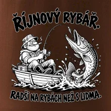 Říjnový rybář v loďce s obří štikou
