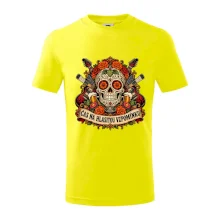 Mexická rocková lebka s kytarami a pivem