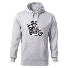 Mýval na motorce kreslený