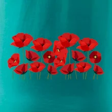 Vlčí mák v řadě