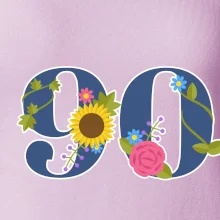 Květinové číslo kreslené - 90