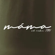 Psací nápis máma s ročníkem