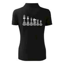 Šachové figurky v řadě - kreslené