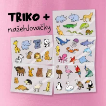 Tričko + 42 nažehlovacích zvířátek