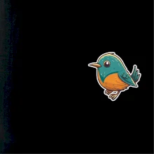 Ptáček kreslený na prsu