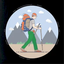 Barevný párový motiv na hory