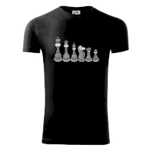 Šachové figurky v řadě - kreslené