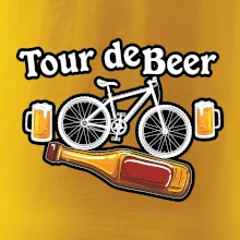 Tour de beer - kolo - pivo a nápis na zádech Tour de beer - kolo - pivo a nápis na zádech