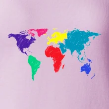 Světové kontinenty bez názvů - barevné