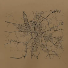 Mapy měst černobílé Budějce