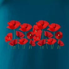 Vlčí mák v řadě