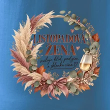Listopadová žena s bílým vínem v boho věnci