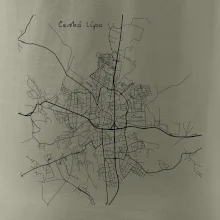 Česká Lípa - Mapa černobílá