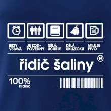 Čárový kód - řidič šaliny