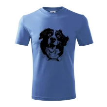 Černobílá karikatura Bernský salašnický pes