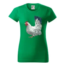 Slepice kreslená bílá