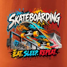 Skateboard ve street stylu eat sleep repeat