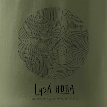 Lysá hora - vrstevnice v kruhu